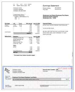 Modern Style PayStub Template form.