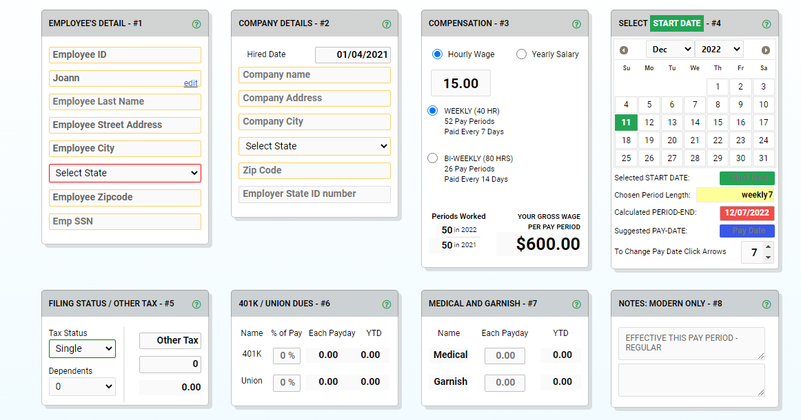 Double Stub Payroll Checks