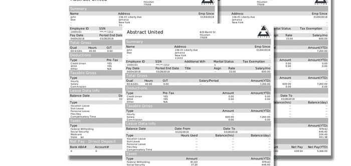 Example of a paystub