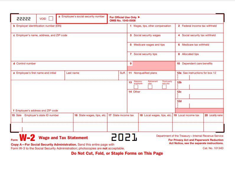 w-2 form for 2021